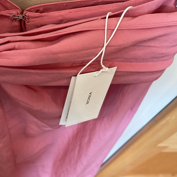 Vince Pink Midi Skirt Draped Knot Twist Front Slit Size Small Tencel NWT - Picture 5 of 9